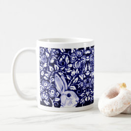 Taza De Café Conejo azul y blanco conejo conejo conejito Chinoi