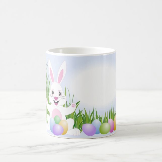 Taza De Café Conejo blanco feliz (Centro)