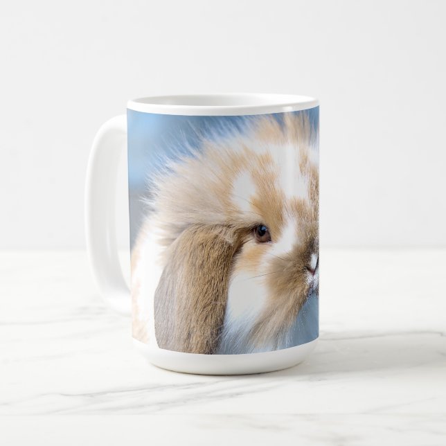 Taza De Café Conejo blanco y marrón flamenco (Anverso izquierdo)