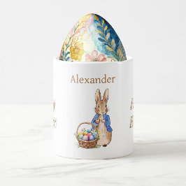 Taza De Café Conejo Clásico Personalizado Feliz Pascua