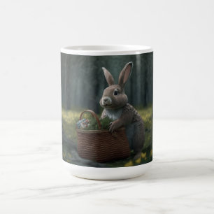 Taza De Café Conejo con canasta en Woods Mug