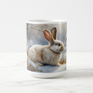 Taza De Café Conejo conejo conejo conejo blanco y marrón en la