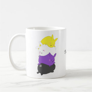 Taza De Café Conejo conejo conejo conejo no binario
