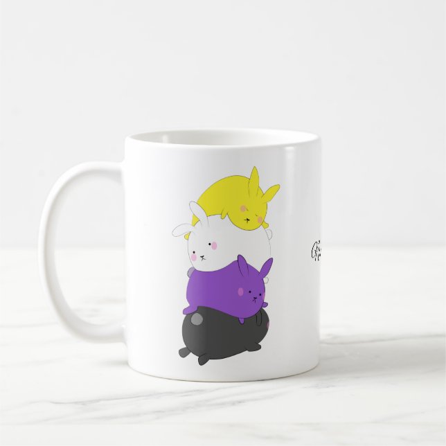 Taza De Café Conejo conejo conejo conejo no binario (Izquierda)