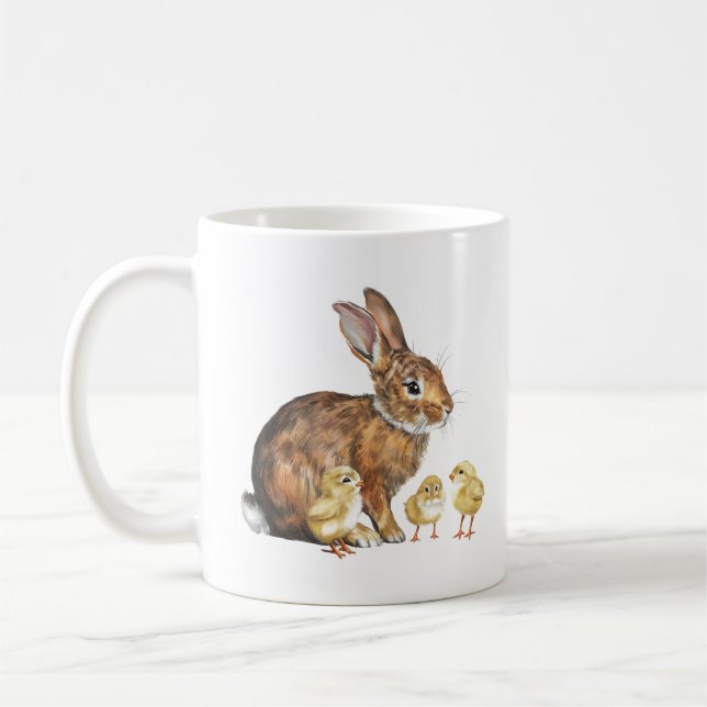 Taza De Café Conejo conejo de pascua con chicles de pascua (Izquierda)