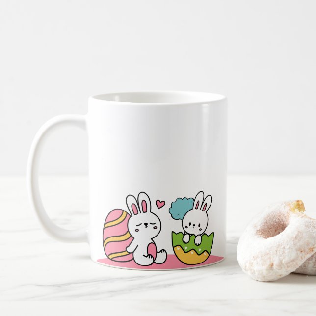 Taza De Café Conejo Cute Coloroso (Con donut)