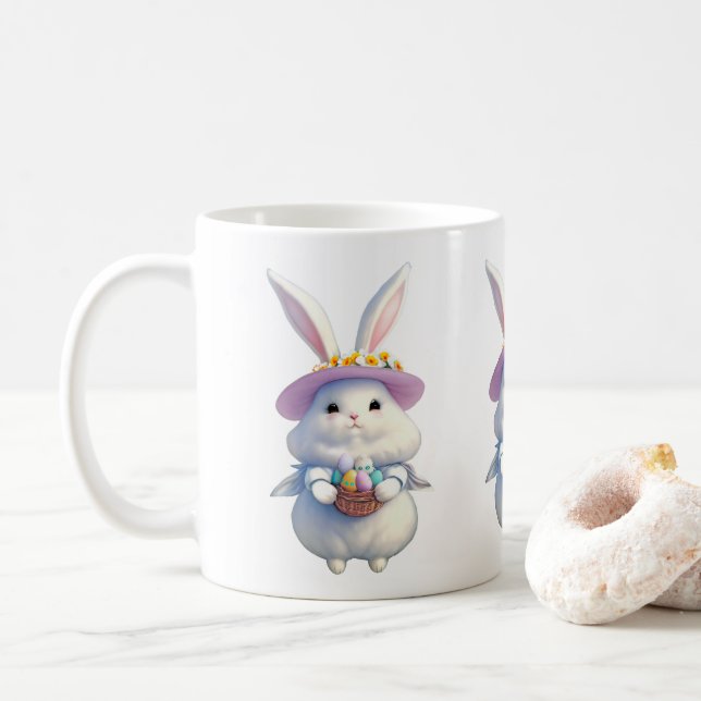 Taza De Café Conejo Cute Easter 01 (Con donut)