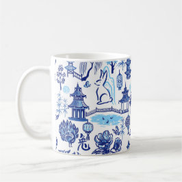 Taza De Café Conejo de Año Nuevo Lunar Chinoiserie Mug