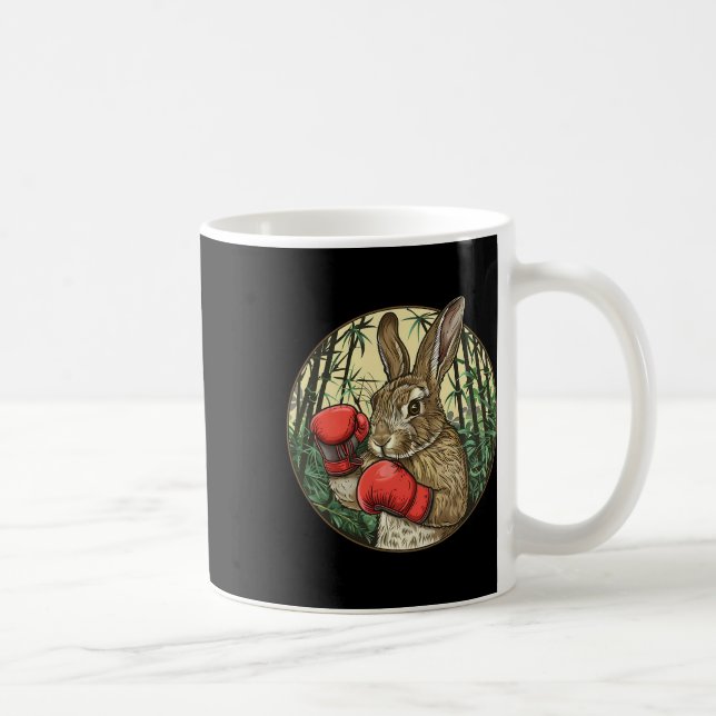 Taza De Café Conejo de boxeo guantes de boxeo kickboxing boxead (Derecha)