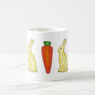 Taza De Café Conejo de chocolate y carrote de cesta de pascua