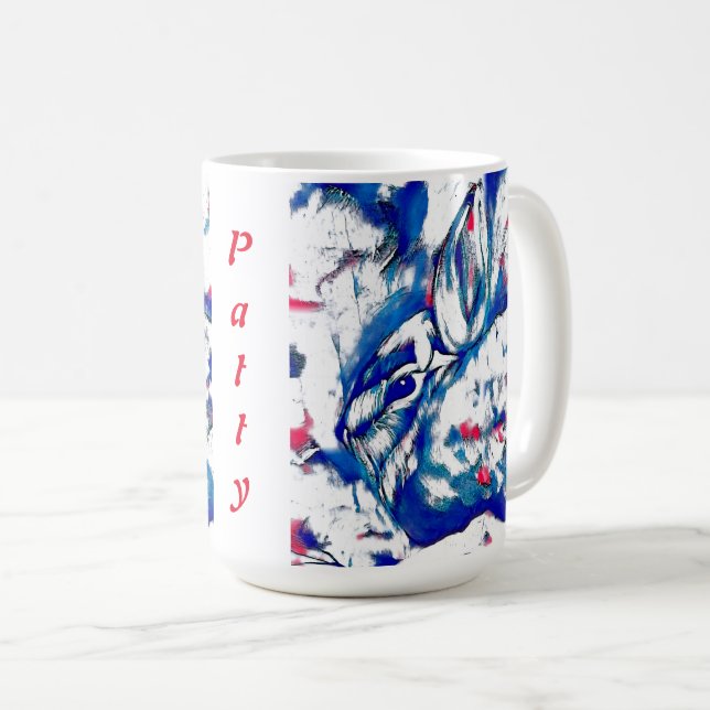 Taza De Café Conejo de conejo azul (Anverso derecho)