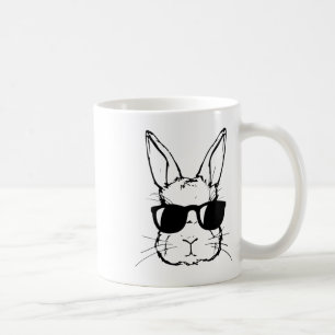 Taza De Café Conejo de conejo lindo Cara Tejido de tinta de ojo