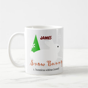 Taza de café conejo de nieve de Navidad