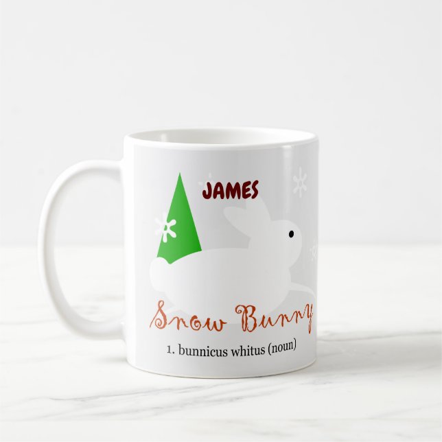 Taza de café conejo de nieve de Navidad (Izquierda)