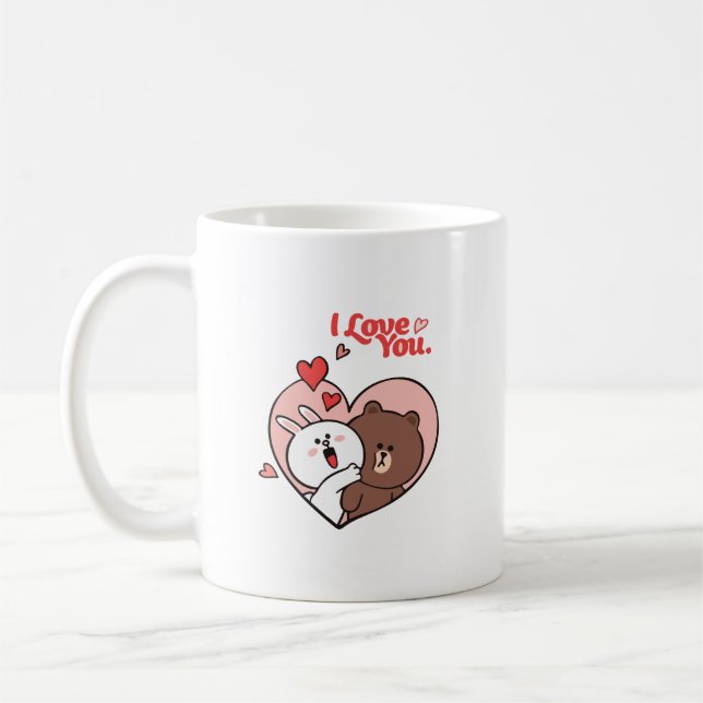 Taza De Café Conejo de oso marrón (Izquierda)