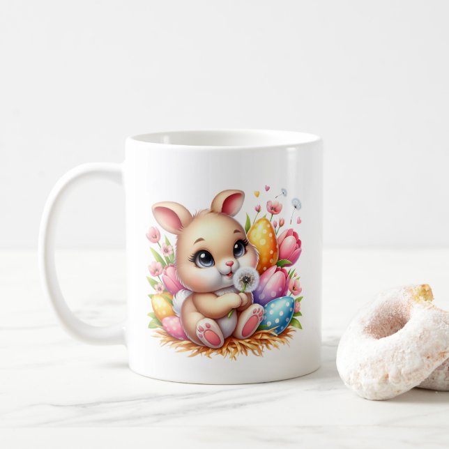Taza De Café Conejo de Pascua  (Con donut)