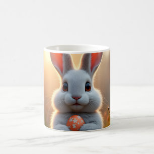 Taza De Café Conejo de Pascua alegre en el encanto de la primav