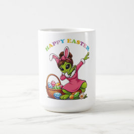 Taza De Café Conejo de Pascua Alien Divertido Dabbing Huevo de 