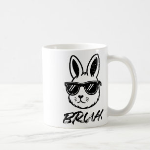 Taza De Café Conejo de Pascua Bruh Sungles Meme Divertido Hombr