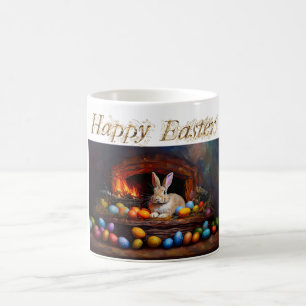 Taza De Café Conejo de Pascua con huevos de Pascua Feliz Pascua