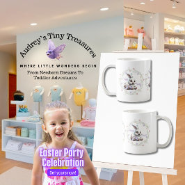 Taza De Café Conejo de Pascua con tazón de Huevos para café