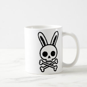 Taza De Café Conejo de Pascua Cráneo Cruz Huesos Conejo Gótico 