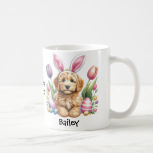 Taza De Café Conejo de Pascua de Goldendoodle personalizado/Mug