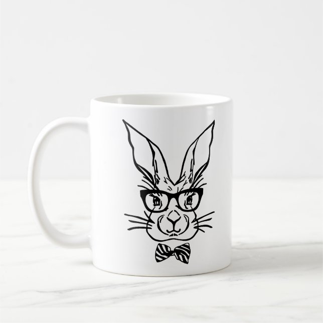 Taza De Café Conejo de Pascua de Hipster (Izquierda)