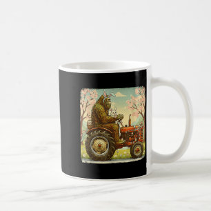 Taza De Café Conejo de Pascua de pie grande tractor divertido p