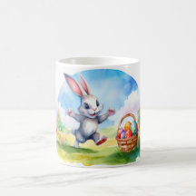 Conejo de Pascua y Cesta de Huevos, Regalo de Mug