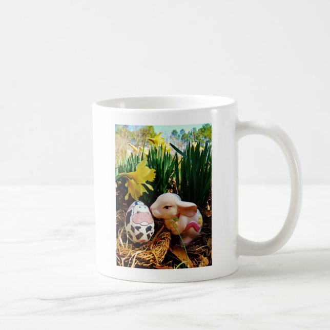 Taza De Café Conejo de Pascua y huevo de vaca (Derecha)
