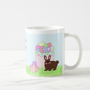 Taza De Café Conejo de Pascua y Huevos