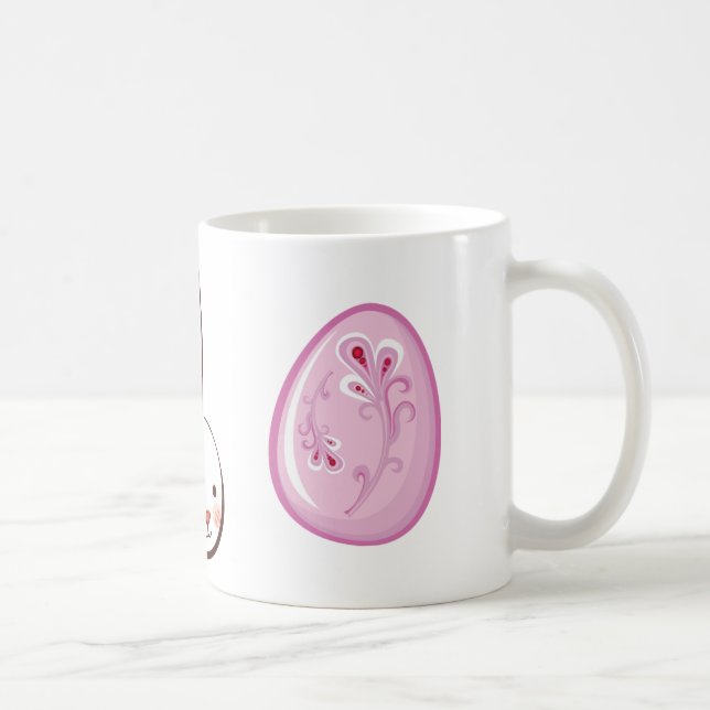 Taza De Café Conejo de Pascua y Huevos Mug (Derecha)