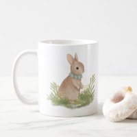 conejo de peter vintage con flores Café Mug