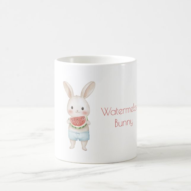 Taza De Café Conejo de sandía de playa (Centro)