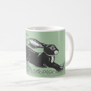 Taza De Café Conejo de Woodland Hare Animal Rústico Vintage Ver