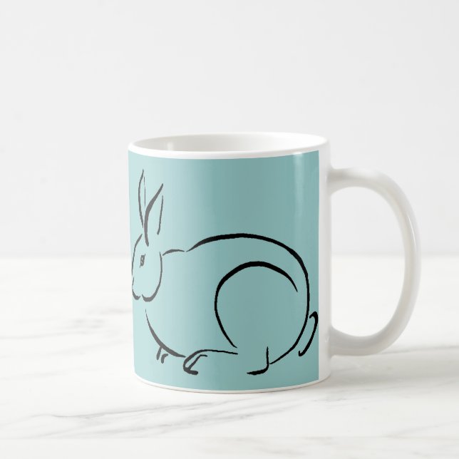 Taza De Café Conejo del movimiento del cepillo (Derecha)