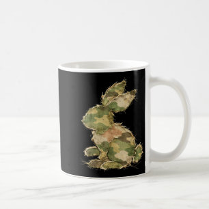 Taza De Café Conejo divertido de ganchillo parches camuflaje co