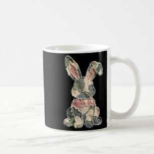 Taza De Café Conejo divertido de ganchillo patchwork camuflaje