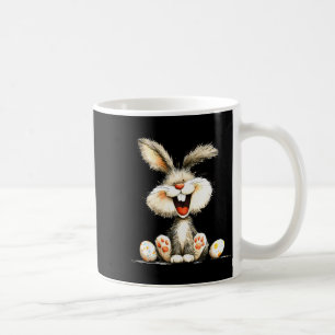 Taza De Café Conejo divertido y esponjoso con arte de conejo li