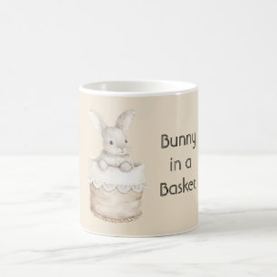 Taza De Café Conejo en una cesta