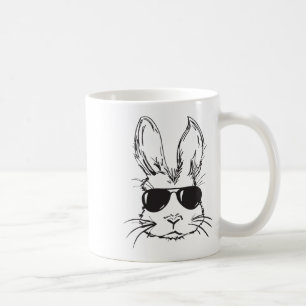 Taza De Café Conejo Genial Cara Feliz Pascua Caza de Huevos Par