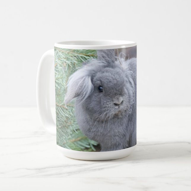 Taza De Café Conejo gris liso (Anverso izquierdo)