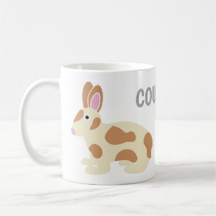 Taza De Café Conejo gris y marrón claro personalizado de dos la