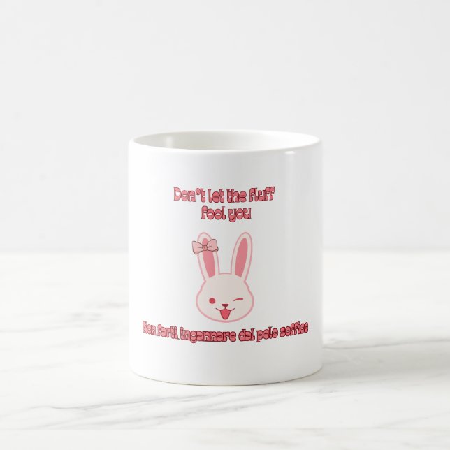 Taza De Café Conejo Guiñando – Diseño de Poder Animal (Centro)