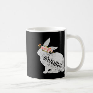 Taza De Café Conejo Hija Pareja Familiar Floral Conejo Conejo