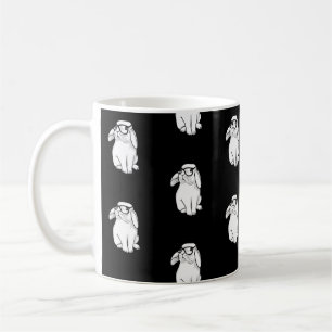 Taza De Café Conejo Hipster Conejo Divertido Conejo Con Anima C