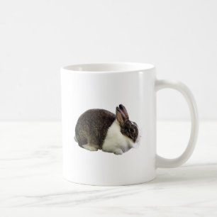 Taza De Café Conejo holandés marrón y blanco