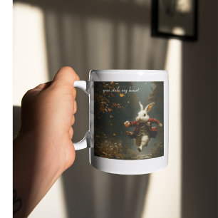 Taza De Café Conejo ladrón de corazón personalizado Vintage Won