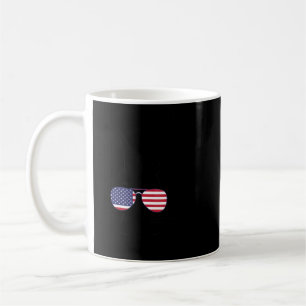 Taza De Café Conejo lindo Cara Bandera Estadounidense Glass Día